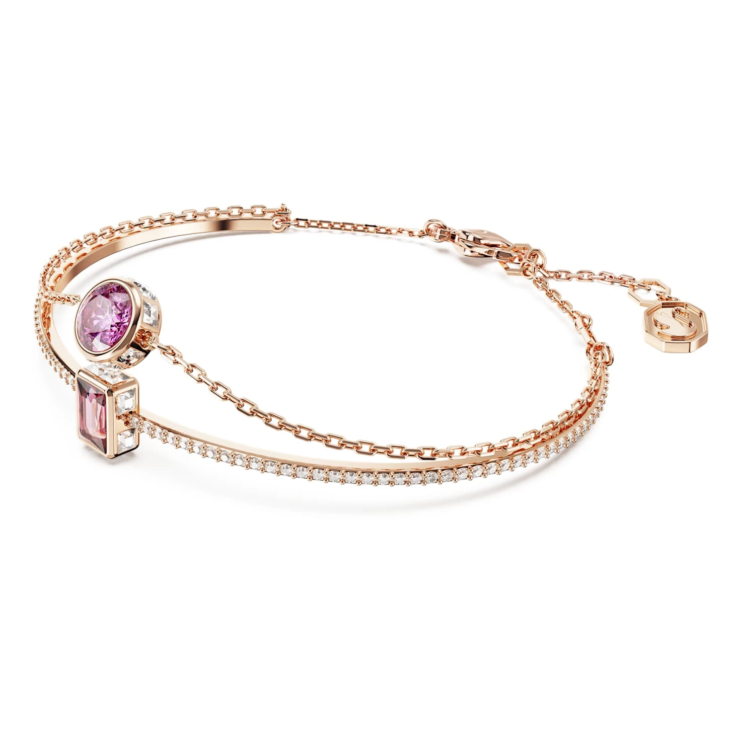 Swarovski Stilla Bangle Mixed Cuts, Pink, Rose Gold-tone Plated 5 Swarovski Stilla Bangle Mixed Cuts, Pink, Rose Gold-tone Plated - Image 3
