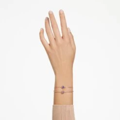 Swarovski Stilla Bangle Mixed Cuts, Pink, Rose Gold-tone Plated