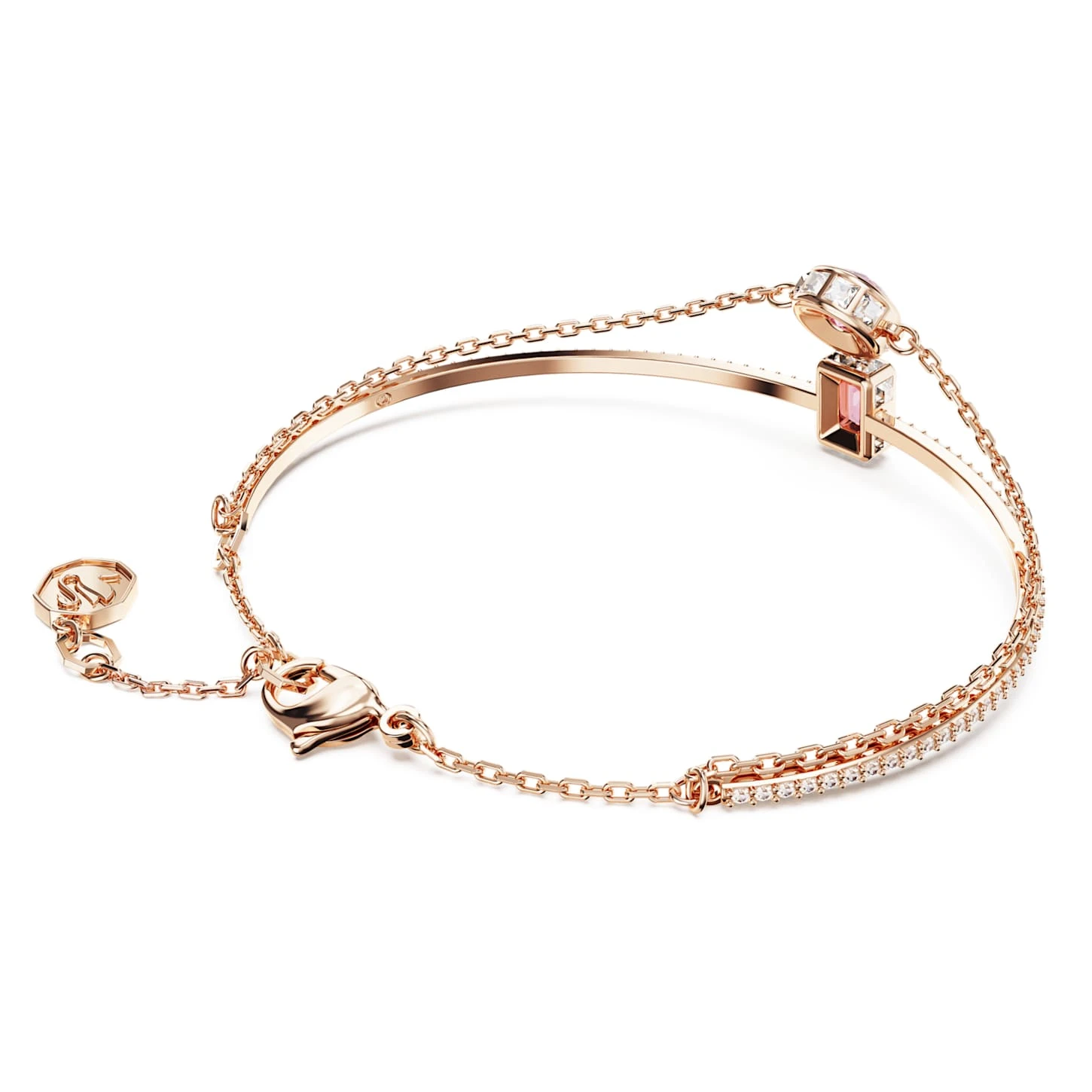 Swarovski Stilla Bangle Mixed Cuts, Pink, Rose Gold-tone Plated 7 Swarovski Stilla Bangle Mixed Cuts, Pink, Rose Gold-tone Plated - Image 5