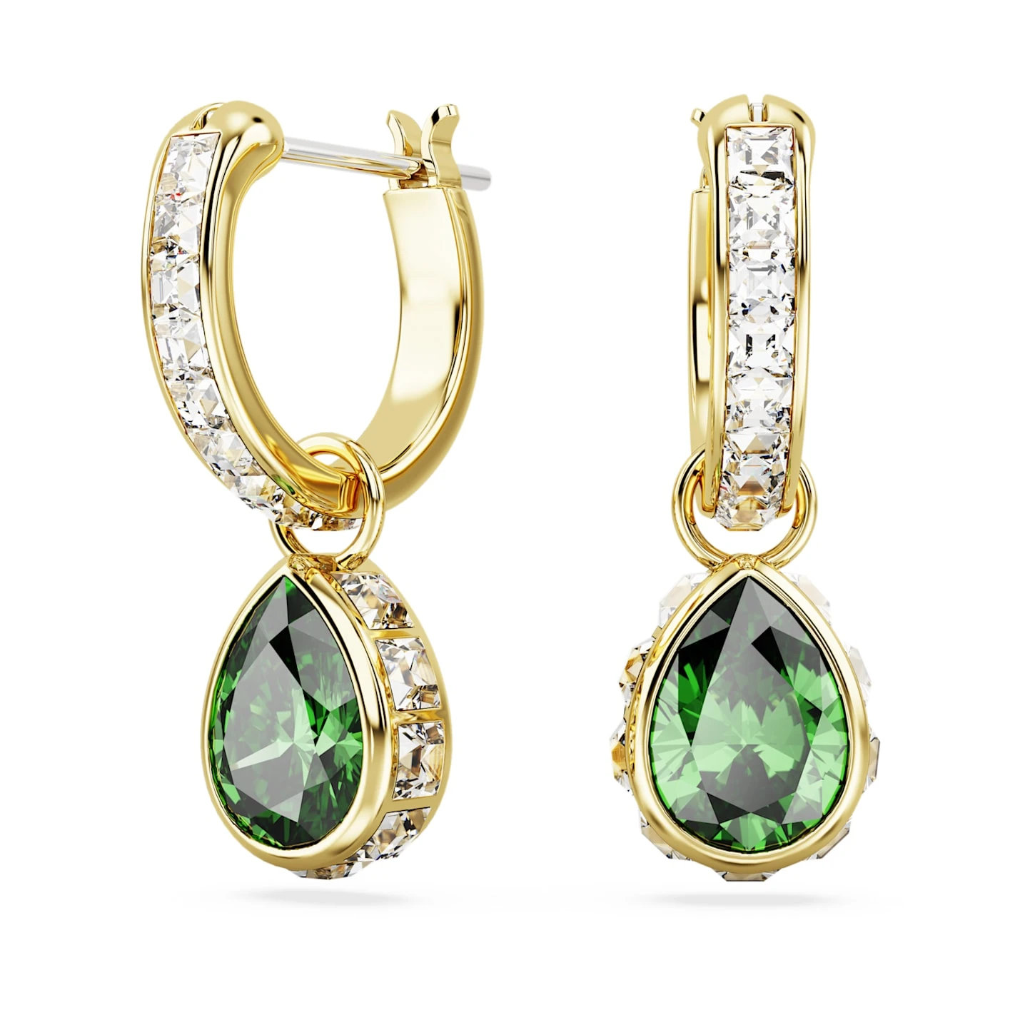 Swarovski Stilla Drop Earrings Pear Cut, Green, Gold-tone Plated 4 Swarovski Stilla Drop Earrings Pear Cut, Green, Gold-tone Plated - Image 2
