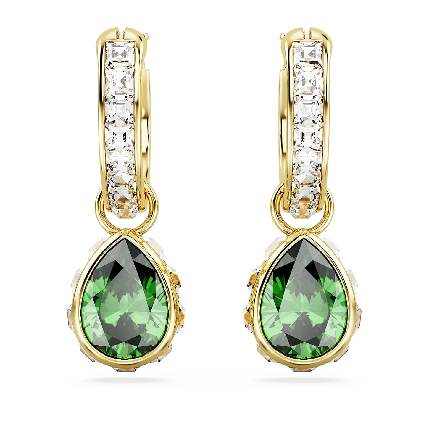Swarovski Stilla Drop Earrings Pear Cut, Green, Gold-tone Plated 5 Swarovski Stilla Drop Earrings Pear Cut, Green, Gold-tone Plated - Image 3