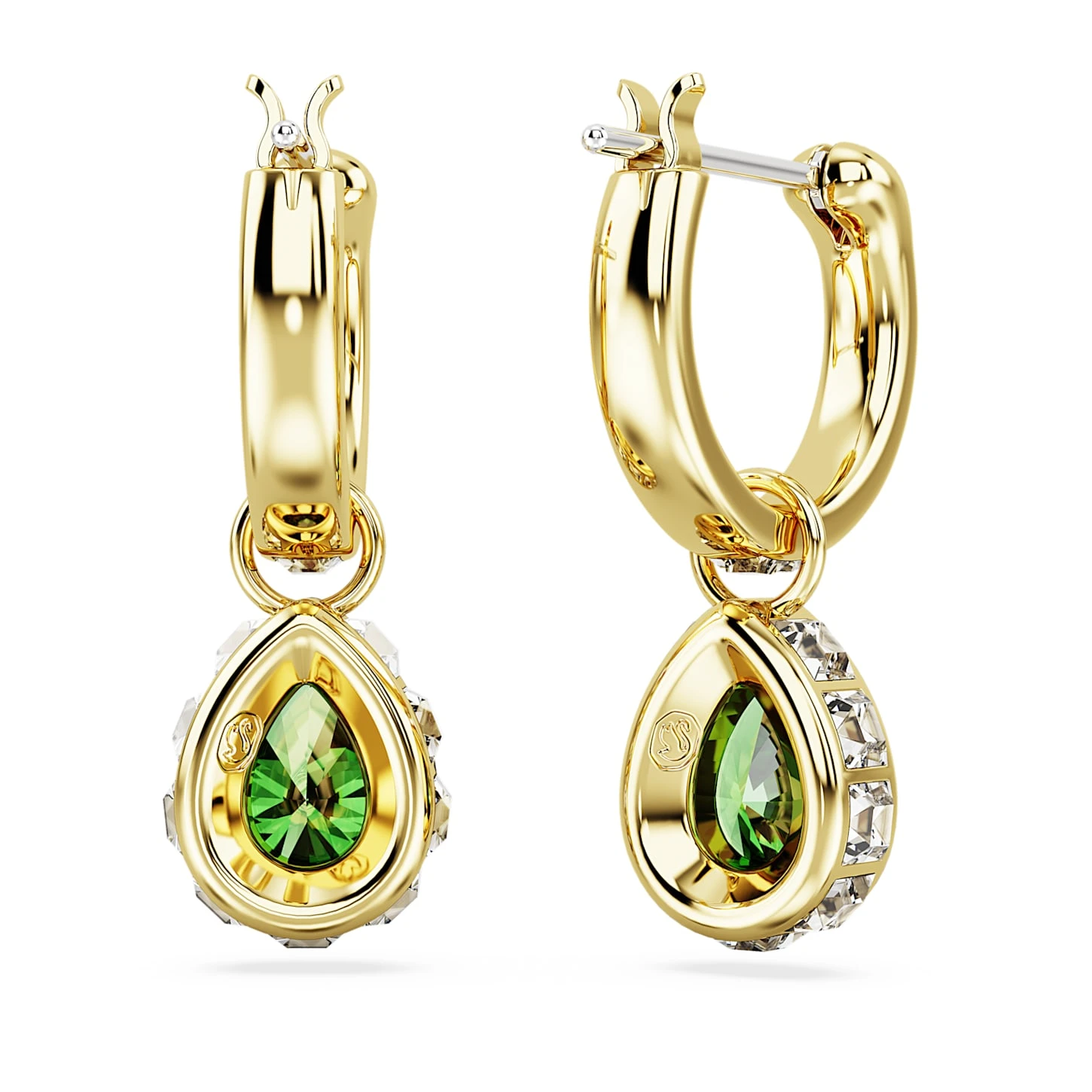 Swarovski Stilla Drop Earrings Pear Cut, Green, Gold-tone Plated 7 Swarovski Stilla Drop Earrings Pear Cut, Green, Gold-tone Plated - Image 5