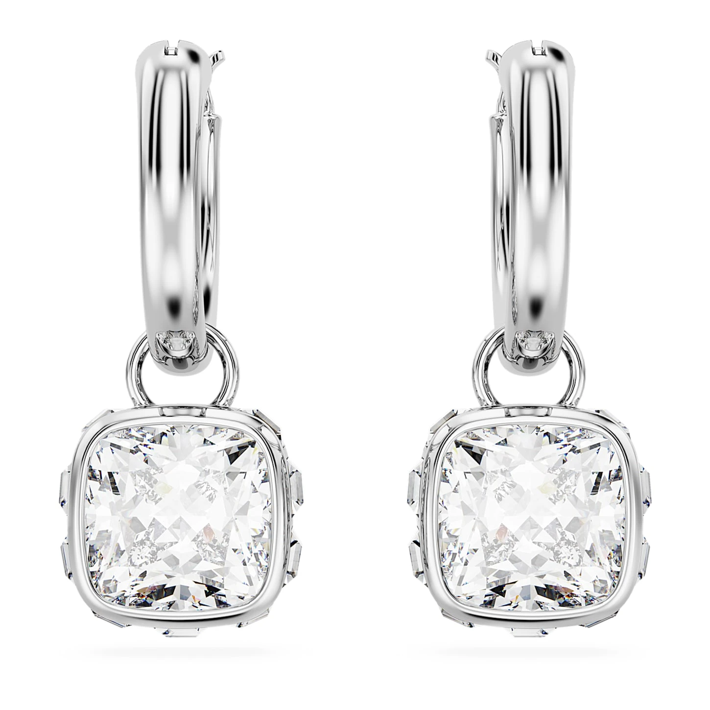 Swarovski Stilla Drop Earrings Square Cut, White, Rhodium Plated 5 Swarovski Stilla Drop Earrings Square Cut, White, Rhodium Plated - Image 3