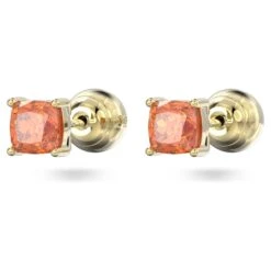 Swarovski Stilla Stud Earrings Cushion Cut, Orange, Gold-tone Plated -Jewelry Store stilla stud earrings cushion cut orange gold tone plated swarovski 5639123 3