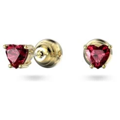 Swarovski Stilla Stud Earrings Heart, Red, Gold-tone Plated -Jewelry Store stilla stud earrings heart red gold tone plated swarovski 5639133 2