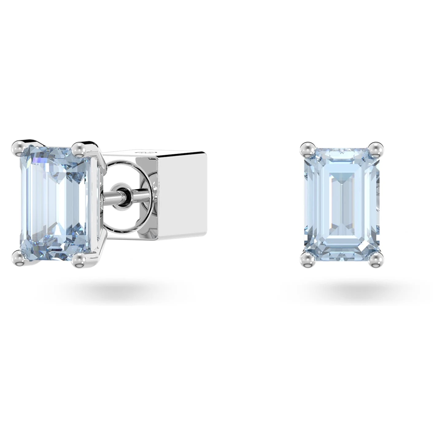 Swarovski Stilla Stud Earrings Octagon Cut, Blue, Rhodium Plated 5 Swarovski Stilla Stud Earrings Octagon Cut, Blue, Rhodium Plated - Image 3