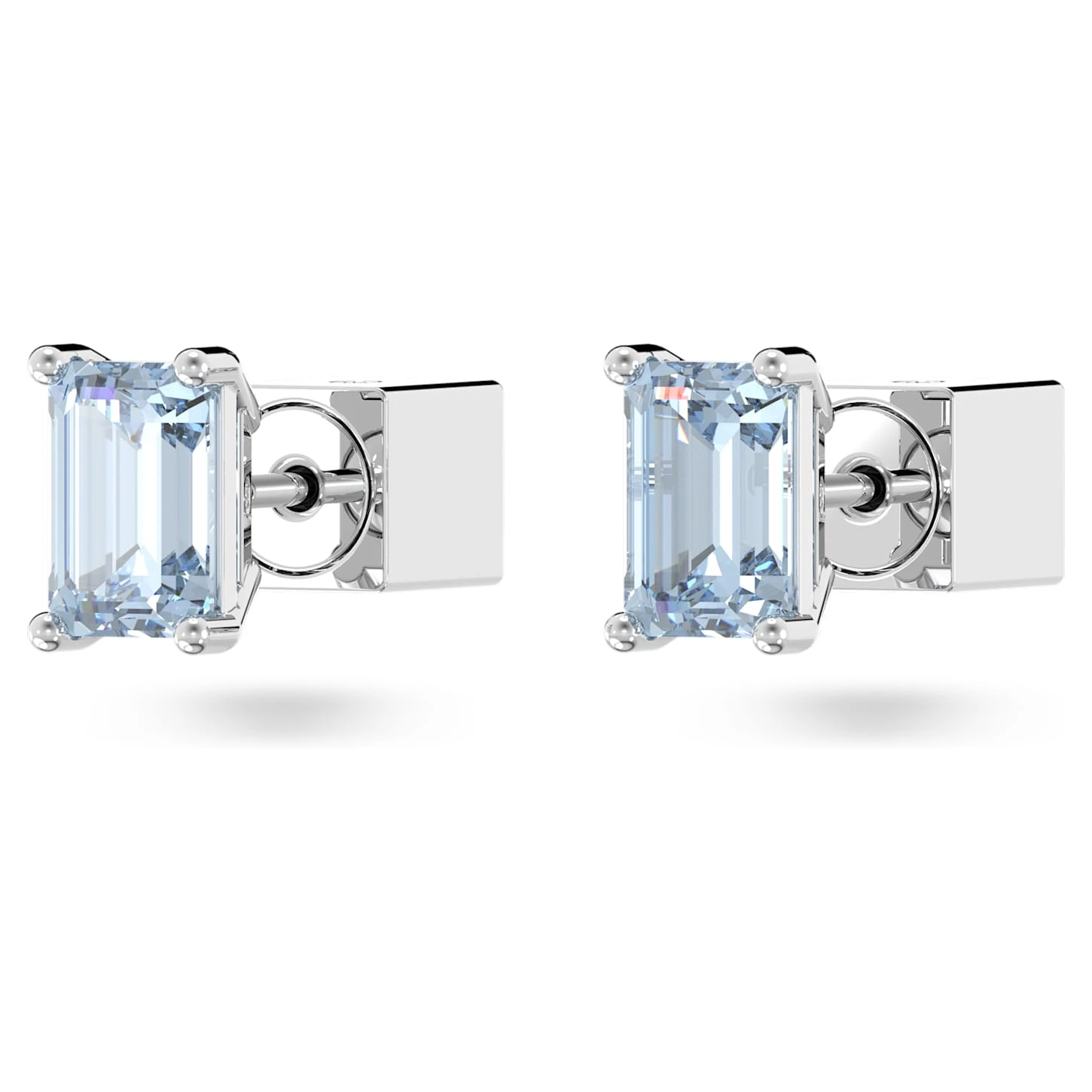 Swarovski Stilla Stud Earrings Octagon Cut, Blue, Rhodium Plated 6 Swarovski Stilla Stud Earrings Octagon Cut, Blue, Rhodium Plated - Image 4