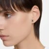 Swarovski Stilla Stud Earrings Triangle Cut, Gray, Ruthenium Plated -Jewelry Store stilla stud earrings triangle cut gray ruthenium plated swarovski 5639137