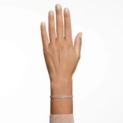 Swarovski Subtle Bracelet Round Cut, White, Rose Gold-tone Plated