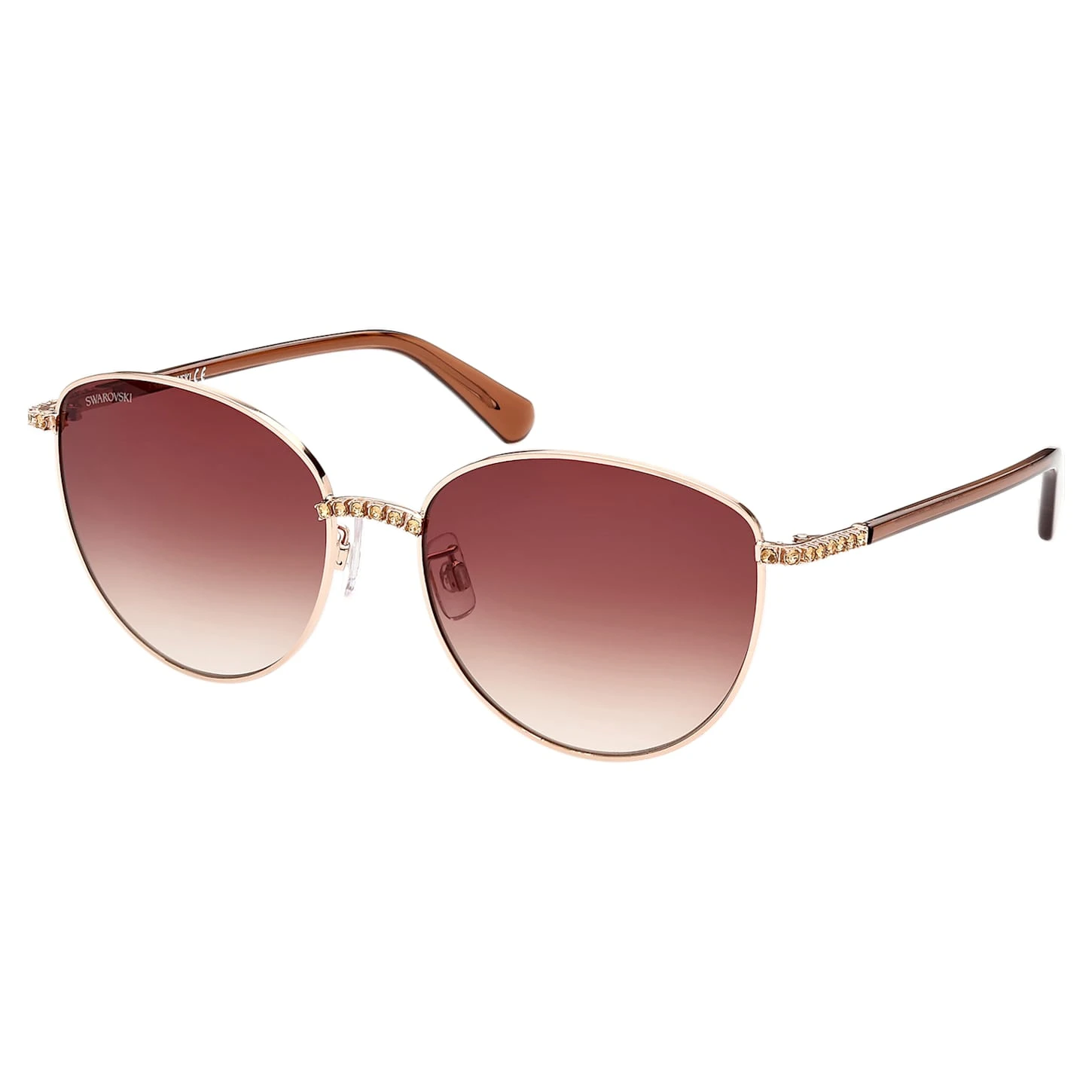 Swarovski Sunglasses Cat-Eye Shape, SK344-H28F, Brown 4 Swarovski Sunglasses Cat-Eye Shape, SK344-H28F, Brown - Image 2