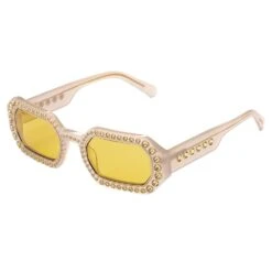 Swarovski Sunglasses Octagon Shape, Pavé, SK0345 21J, Yellow -Jewelry Store sunglasses octagon shape pavC3A9 sk0345 21j yellow swarovski 5625302 4