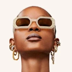 Swarovski Sunglasses Octagon Shape, Pavé, SK0345 21J, Yellow -Jewelry Store sunglasses octagon shape pavC3A9 sk0345 21j yellow swarovski 5625302 5