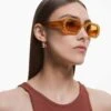 Swarovski Sunglasses Octagon Shape, Pavé, SK0345 39E, Orange