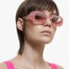 Swarovski Sunglasses Octagon Shape, Pavé, SK0345 72U, Pink -Jewelry Store sunglasses octagon shape pavC3A9 sk0345 72u pink swarovski 5636336