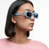 Swarovski Sunglasses Octagon Shape, SK0349 84V, Blue -Jewelry Store sunglasses octagon shape sk0349 84v blue swarovski 5625303