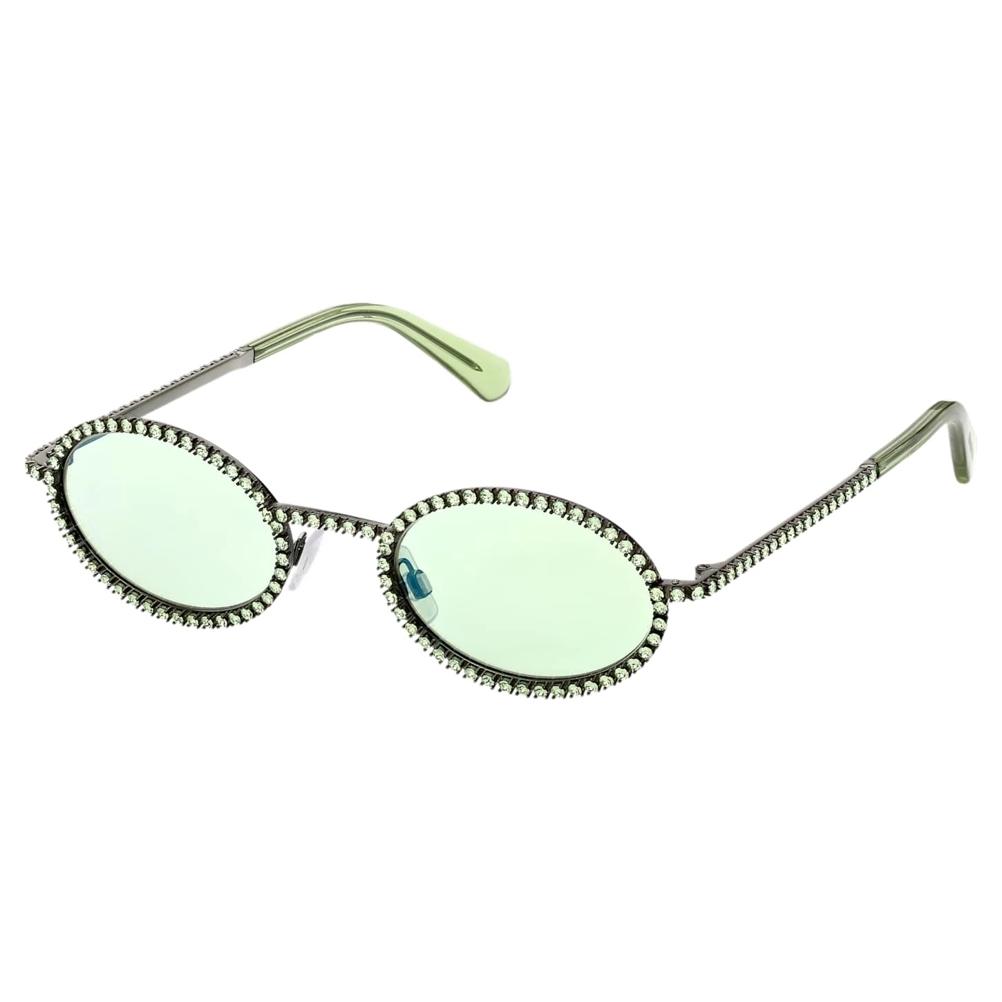 Swarovski Sunglasses Oval Shape, Pavé, SK0340 08N, Green 4 Swarovski Sunglasses Oval Shape, Pavé, SK0340 08N, Green - Image 2