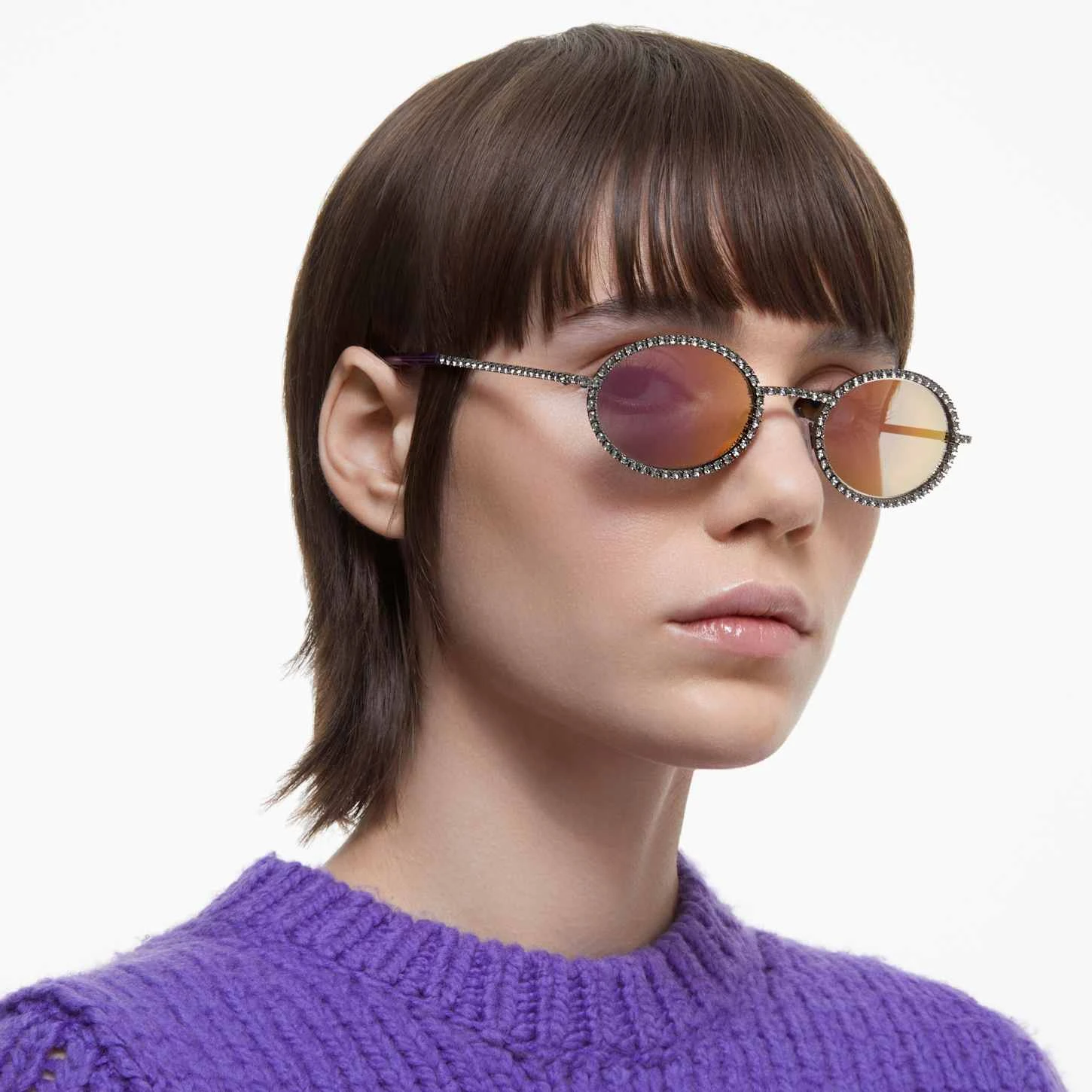 Swarovski Sunglasses Oval Shape, Pavé, SK0340 08Y, Black 3 Swarovski Sunglasses Oval Shape, Pavé, SK0340 08Y, Black