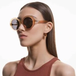 Swarovski Sunglasses Oval Shape, SK0360 45G, Gold Tone