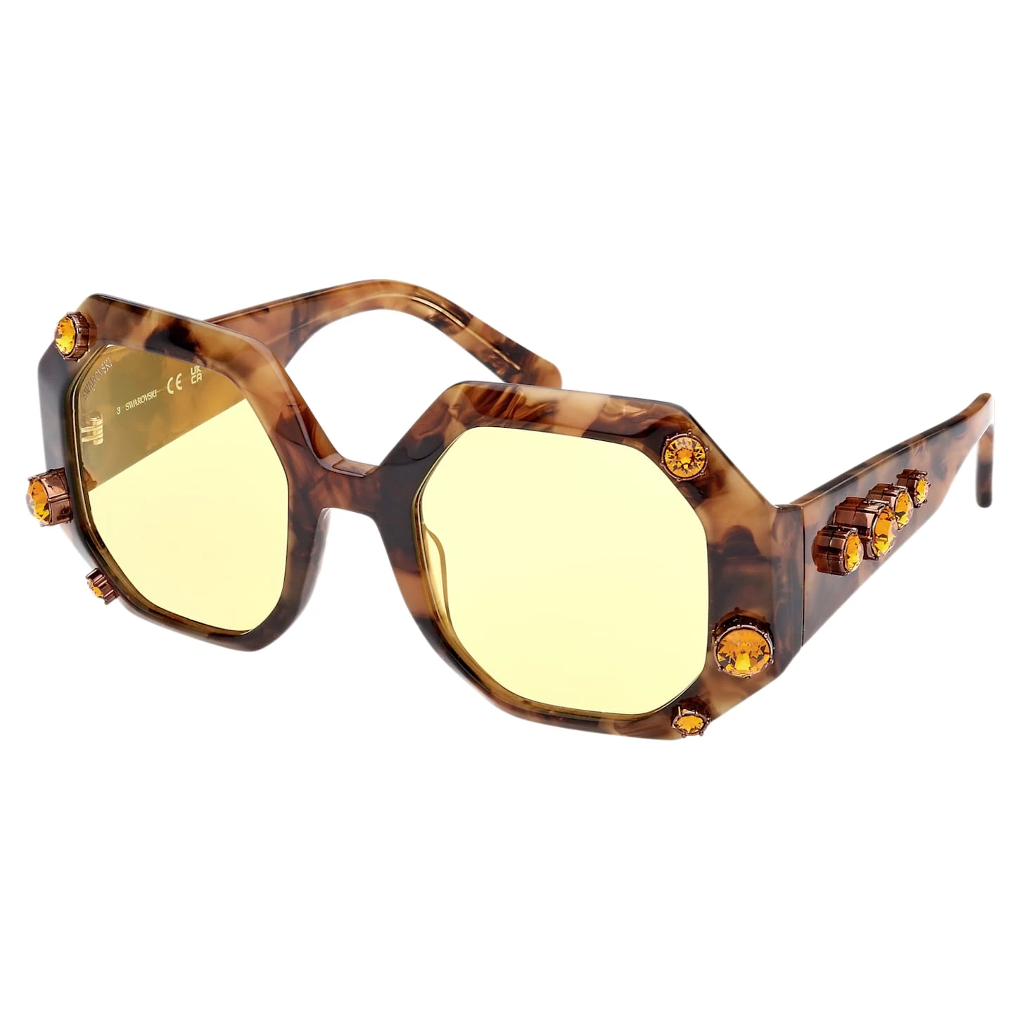 Swarovski Sunglasses Oversized, Octagon Shape, SK0375 52G, Brown 4 Swarovski Sunglasses Oversized, Octagon Shape, SK0375 52G, Brown - Image 2