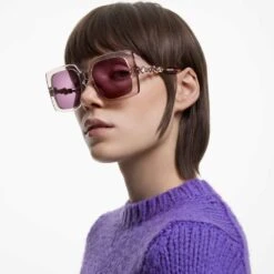 Swarovski Sunglasses Oversized, Square Shape, SK0357 20S, Purple