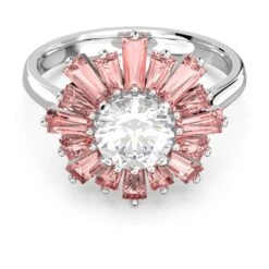 Swarovski Sunshine Ring Mixed Cuts, Sun, Pink, Rhodium Plated -Jewelry Store sunshine ring mixed cuts sun pink rhodium plated swarovski 5642972 2