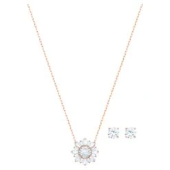 Swarovski Sunshine Set White, Rose Gold-tone Plated -Jewelry Store sunshine set white rose gold tone plated swarovski 5480468 1
