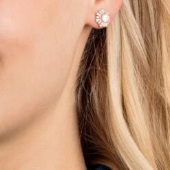 Swarovski Sunshine Stud Earrings Mixed Cuts, Sun, White, Rose Gold-tone Plated -Jewelry Store sunshine stud earrings mixed cuts sun white rose gold tone plated swarovski 5459597 4