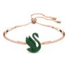 Swarovski Iconic Swan Bangle Swan, Green, Rose Gold-tone Plated -Jewelry Store swarovski iconic swan bangle swan green rose gold tone plated swarovski 5650065