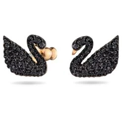 Swarovski Iconic Swan Earring Jackets Swan, Black, Rose Gold-tone Plated -Jewelry Store swarovski iconic swan earring jackets swan black rose gold tone plated swarovski 5193949 3