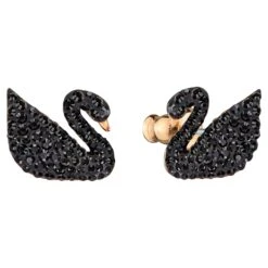 Swarovski Iconic Swan Earring Jackets Swan, Black, Rose Gold-tone Plated -Jewelry Store swarovski iconic swan earring jackets swan black rose gold tone plated swarovski 5193949 4
