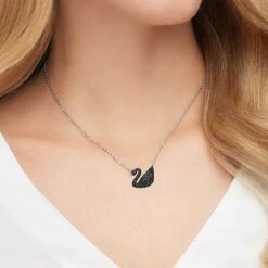 Swarovski Iconic Swan Pendant Swan, Medium, Black, Rhodium Plated -Jewelry Store swarovski iconic swan pendant swan medium black rhodium plated swarovski 5347329 3