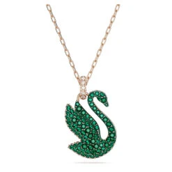 Swarovski Iconic Swan Pendant Swan, Medium, Green, Rose Gold-tone Plated -Jewelry Store swarovski iconic swan pendant swan medium green rose gold tone plated swarovski 5650067 3