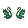 Swarovski Iconic Swan Stud Earrings Swan, Green, Rose Gold-tone Plated -Jewelry Store swarovski iconic swan stud earrings swan green rose gold tone plated swarovski 5650063