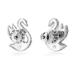 Swarovski Iconic Swan Stud Earrings Swan, White, Rhodium Plated -Jewelry Store swarovski iconic swan stud earrings swan white rhodium plated swarovski 5647873 4