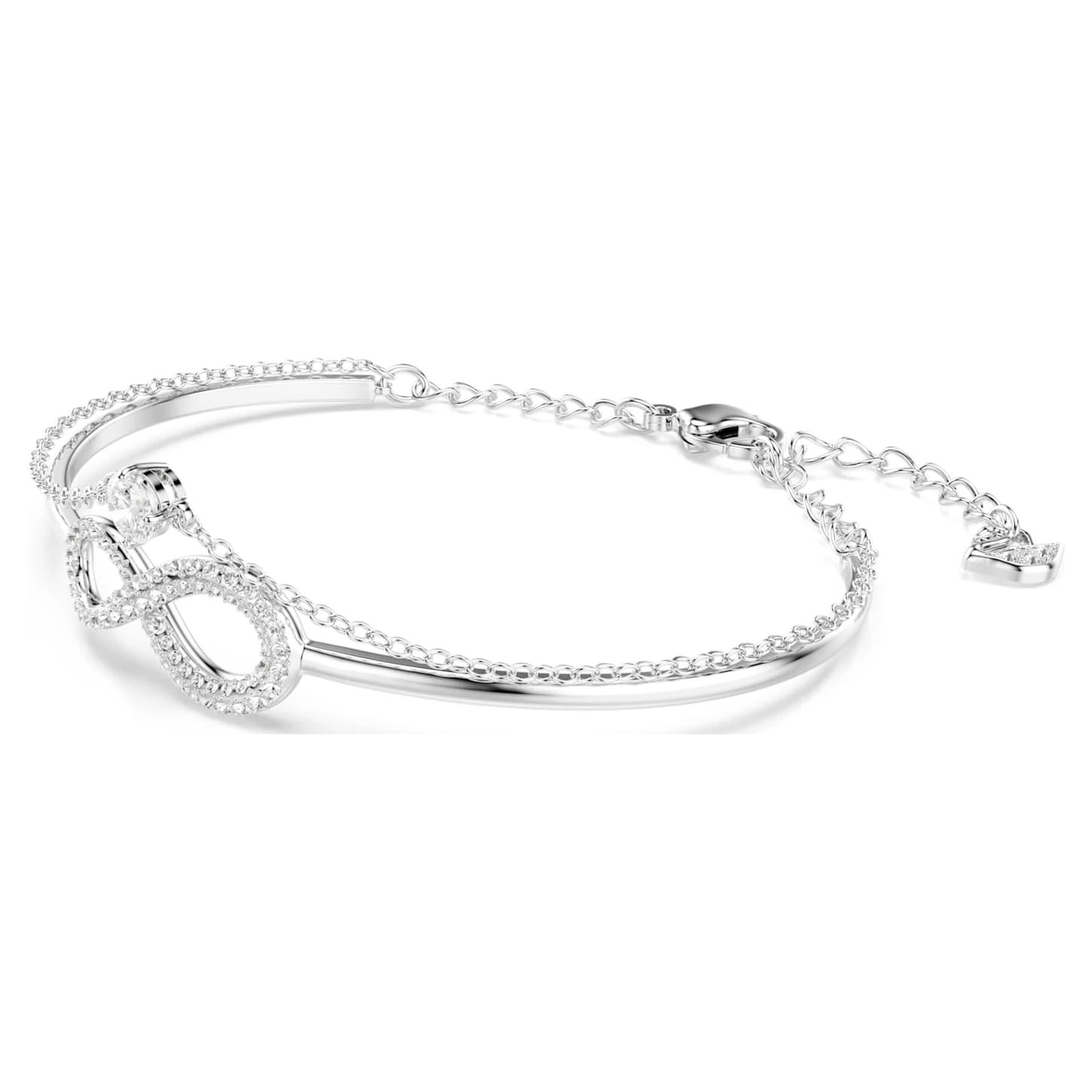 Swarovski Infinity Bangle Infinity, White, Rhodium Plated 5 Swarovski Infinity Bangle Infinity, White, Rhodium Plated - Image 3