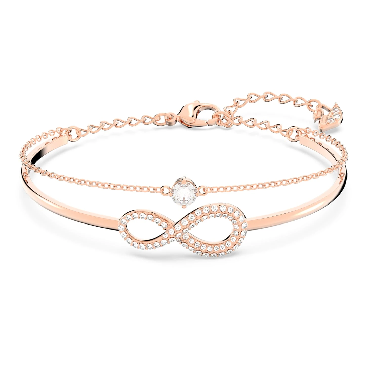 Swarovski Infinity Bangle Infinity, White, Rose Gold-tone Plated 4 Swarovski Infinity Bangle Infinity, White, Rose Gold-tone Plated - Image 2