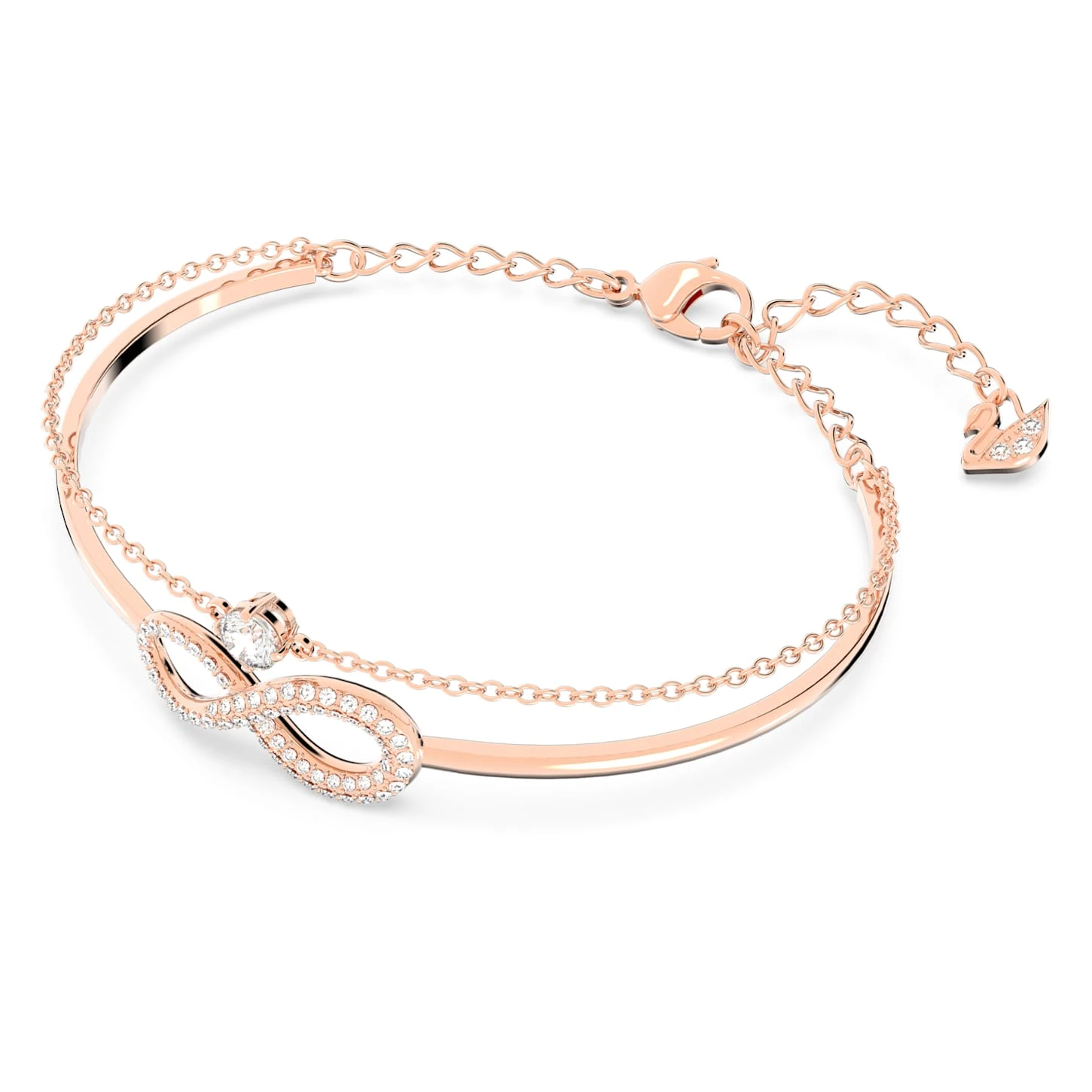Swarovski Infinity Bangle Infinity, White, Rose Gold-tone Plated 5 Swarovski Infinity Bangle Infinity, White, Rose Gold-tone Plated - Image 3