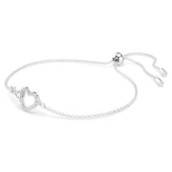 Swarovski Infinity Bracelet Infinity And Heart, White, Rhodium Plated -Jewelry Store swarovski infinity bracelet infinity and heart white rhodium plated swarovski 5524421 2