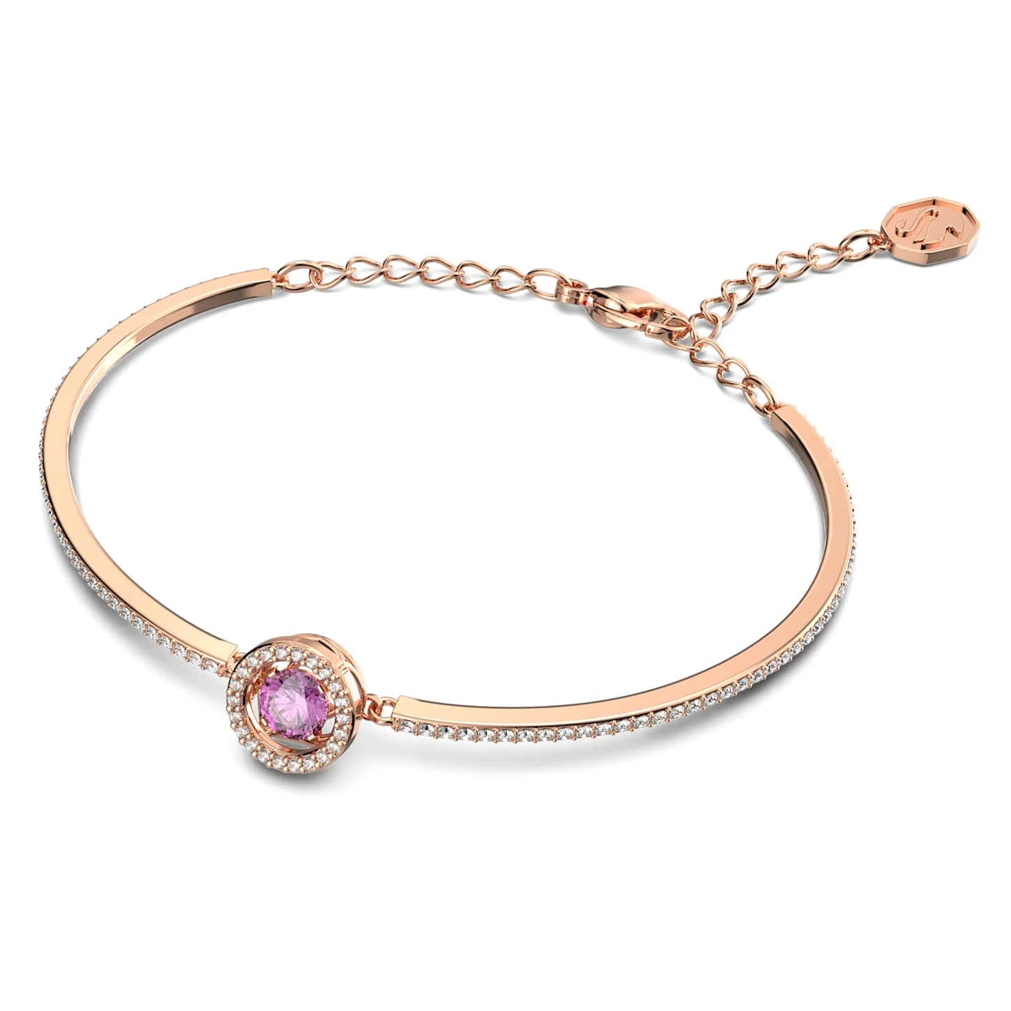 Swarovski Sparkling Dance Bangle Round Cut, Purple, Rose Gold-tone Plated 4 Swarovski Sparkling Dance Bangle Round Cut, Purple, Rose Gold-tone Plated - Image 2