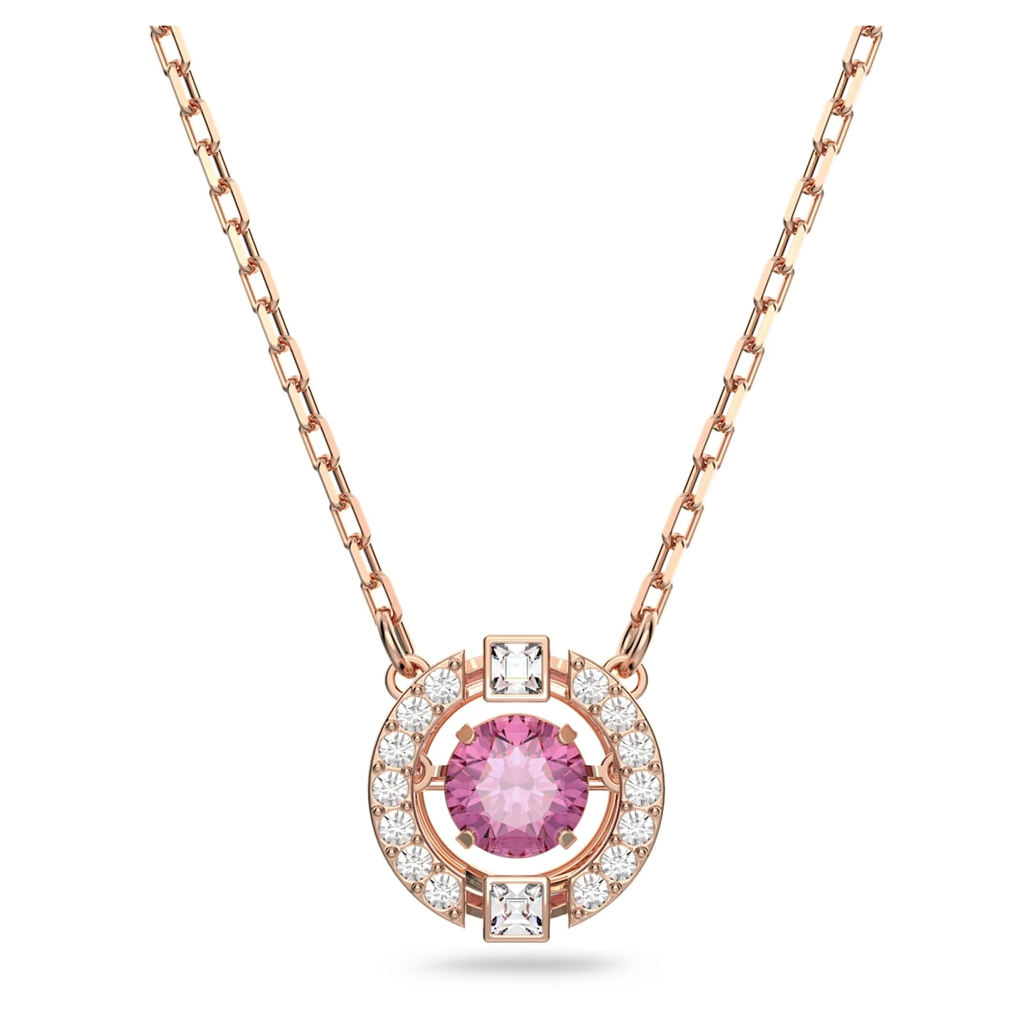 Swarovski Sparkling Dance Necklace Round Cut, Red, Rose Gold-tone Plated 4 Swarovski Sparkling Dance Necklace Round Cut, Red, Rose Gold-tone Plated - Image 2