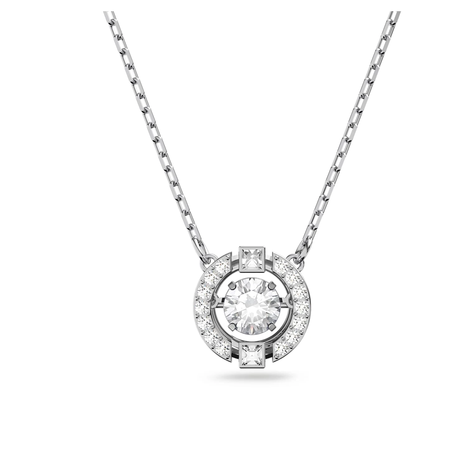 Swarovski Sparkling Dance Necklace Round Cut, White, Rhodium Plated 4 Swarovski Sparkling Dance Necklace Round Cut, White, Rhodium Plated - Image 2