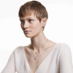 Swarovski Sparkling Dance Necklace Round Cut, White, Rose Gold-tone Plated -Jewelry Store swarovski sparkling dance necklace round cut white rose gold tone plated swarovski 5272364 4