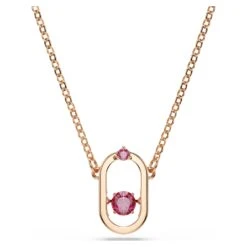 Swarovski Sparkling Dance Pendant Round Cut, Oval Shape, Red, Rose Gold-tone Plated -Jewelry Store swarovski sparkling dance pendant round cut oval shape red rose gold tone plated swarovski 5620550 1