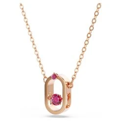 Swarovski Sparkling Dance Pendant Round Cut, Oval Shape, Red, Rose Gold-tone Plated -Jewelry Store swarovski sparkling dance pendant round cut oval shape red rose gold tone plated swarovski 5620550 2