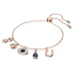 Swarovski Symbolic Bracelet Infinity, Evil Eye And Horseshoe, Blue, Rose Gold-tone Plated -Jewelry Store swarovski symbolic bracelet infinity evil eye and horseshoe blue rose gold tone plated swarovski 5497668 2