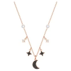 Swarovski Symbolic Necklace Moon And Star, Black, Rose Gold-tone Plated 8 Swarovski Symbolic Necklace Moon And Star, Black, Rose Gold-tone Plated -Jewelry Store swarovski symbolic necklace moon and star black rose gold tone plated swarovski 5429737 1