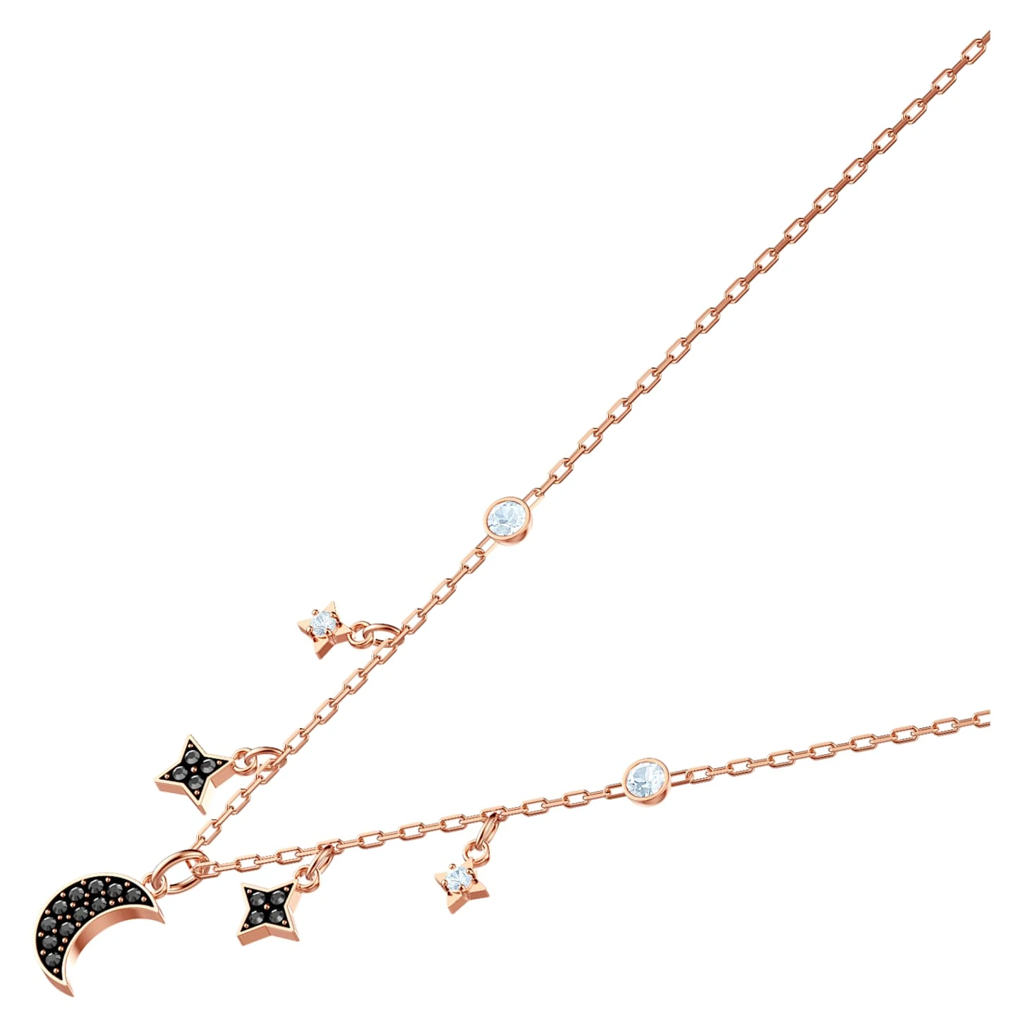 Swarovski Symbolic Necklace Moon And Star, Black, Rose Gold-tone Plated 6 Swarovski Symbolic Necklace Moon And Star, Black, Rose Gold-tone Plated - Image 4