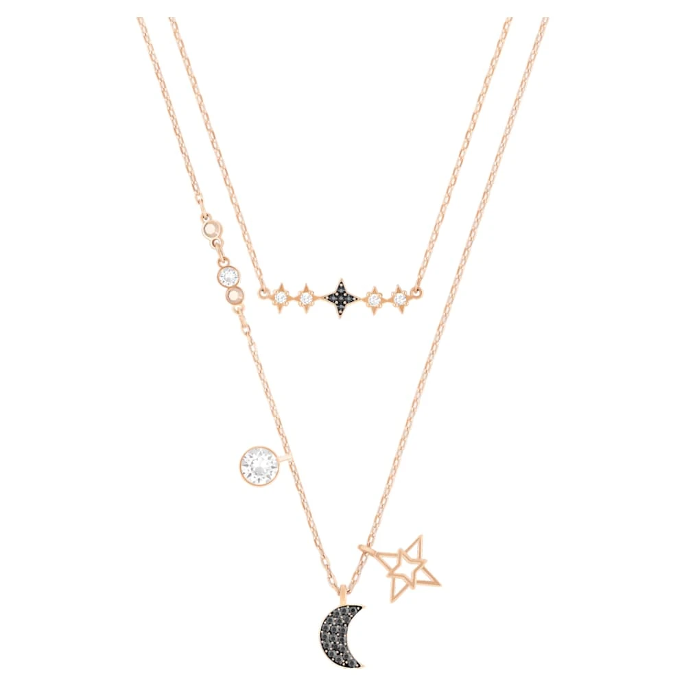 Swarovski Symbolic Necklace Set (2), Moon And Star, Black, Rose Gold-tone Plated 6 Swarovski Symbolic Necklace Set (2), Moon And Star, Black, Rose Gold-tone Plated - Image 4