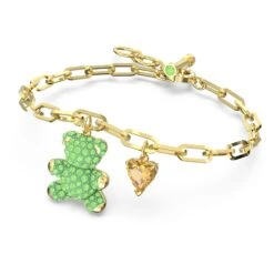 Swarovski Teddy Bracelet Bear, Green, Gold-tone Plated -Jewelry Store teddy bracelet bear green gold tone plated swarovski 5642977 2