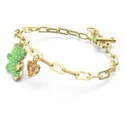 Swarovski Teddy Bracelet Bear, Green, Gold-tone Plated -Jewelry Store teddy bracelet bear green gold tone plated swarovski 5642977 4